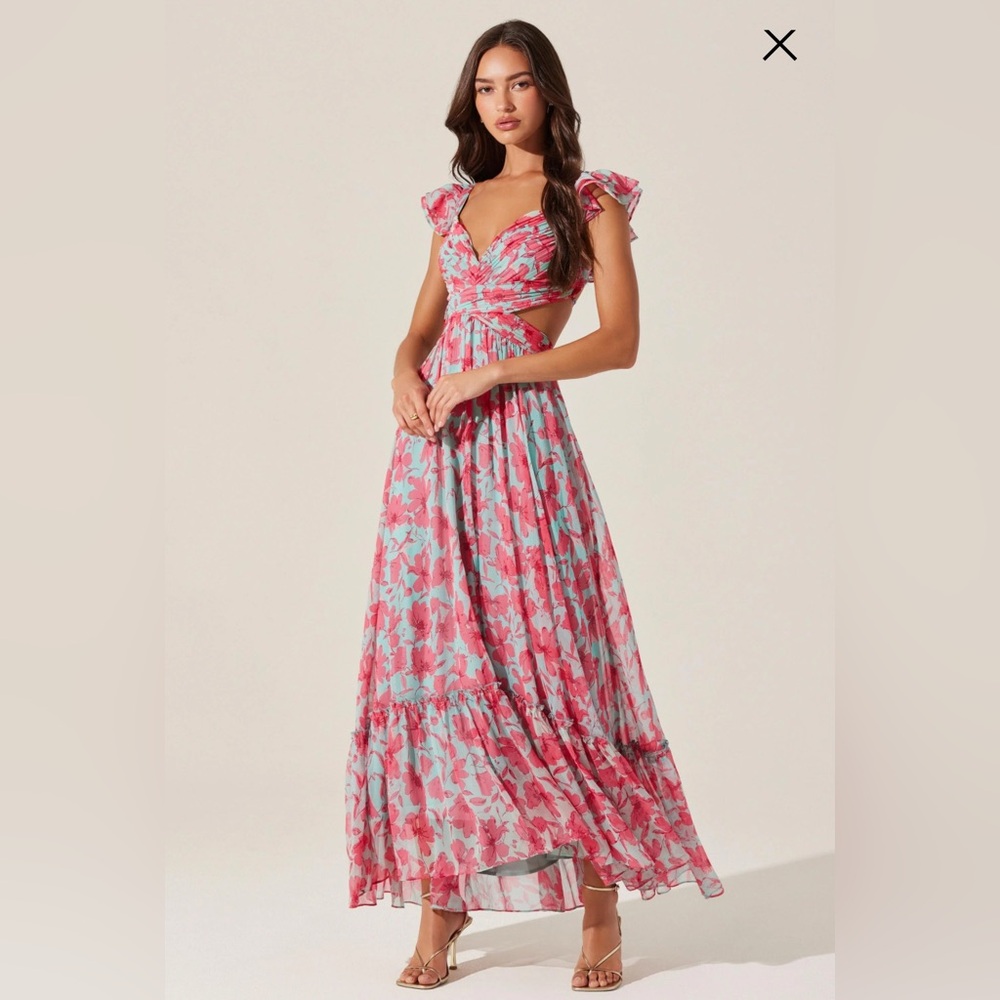 ASTR the Label Primrose Floral Strappy Back Maxi Dress